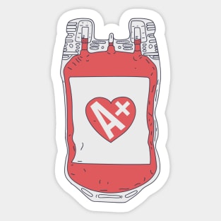 Blood Donation - A+ Blood Type Blood Bag - Hermatologist Sticker